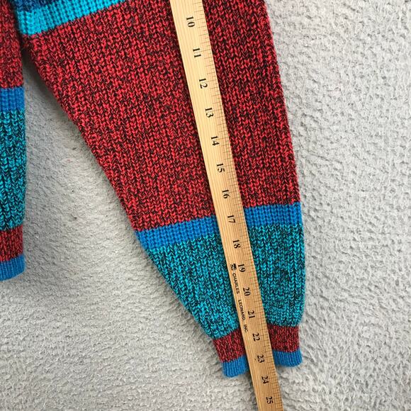 Vintage 90's BRITTANIA Blue Red Striped Knitted Sweater Size L - Picture 6 of 8